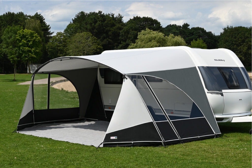 Unico Verona XL uit 2025, Caravans en Kamperen, Voortenten en Luifels, Ophalen, Zo goed als nieuw, Ten Cate All Season 240g/m2