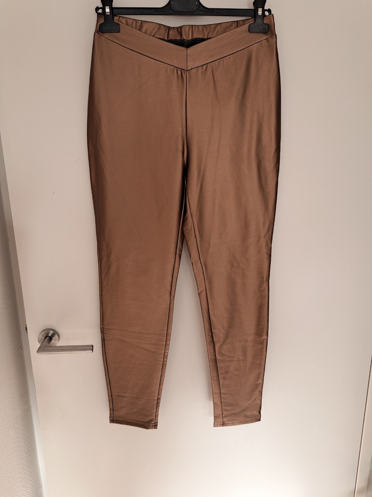 legging imitatieleer maat XL stretch, Kleding | Dames, Verzenden, Zo goed als nieuw, Bruin, Legging