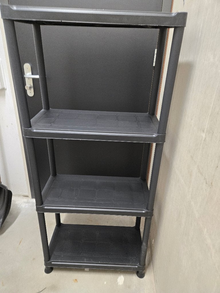 Kunststof opbergrek met 4 legplanken, Huis en Inrichting, Kasten | Stellingkasten, Ophalen, Nieuw
