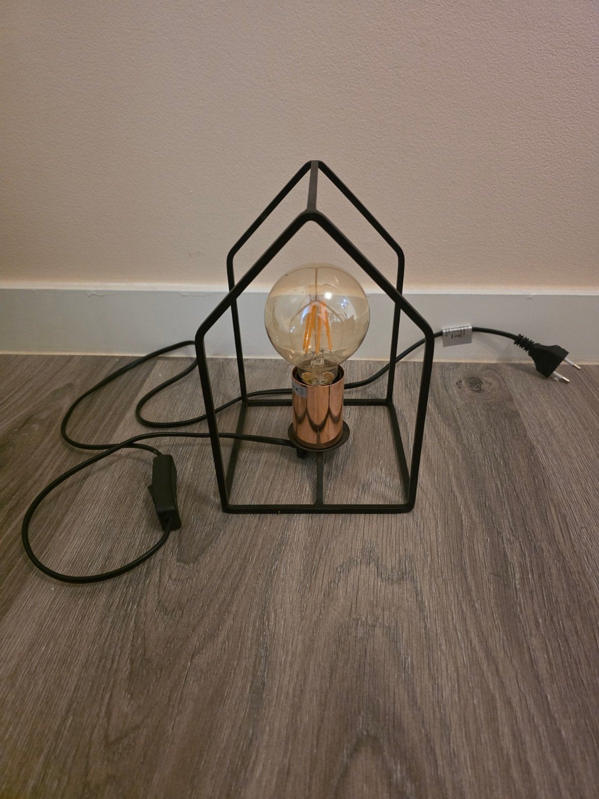 Moderne tafellamp met Edison gloeilamp - Zwart/Koper, Overige merken, Zwart, Zo goed als nieuw, Modern