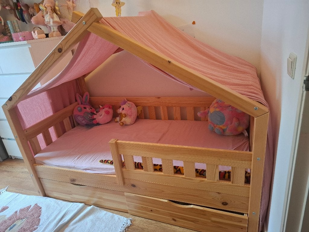 Huisbed, Kinderbed, 168x88, Kinderbett, Hausbett, 85 tot 100 cm, Zo goed als nieuw, 160 tot 180 cm, Ophalen