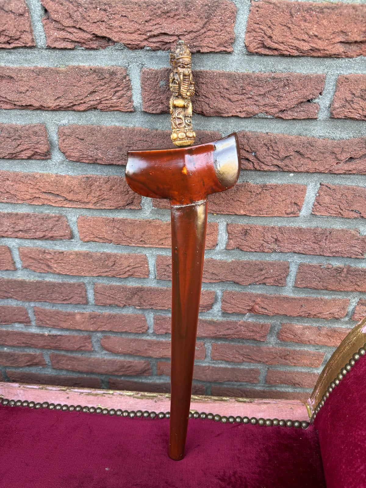 Antieke Indonesische Kris met Ganesha handgreep, 58 cm, Antiek en Kunst, Hout, Ophalen of Verzenden, Gesneden, Indonesië