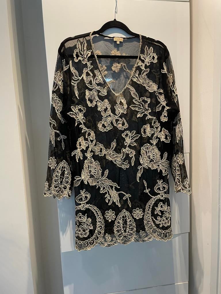 Hunza Tuniek XL - Zwart met geborduurde details, Ophalen of Verzenden, Zo goed als nieuw, Maat 46/48 (XL) of groter, Zwart