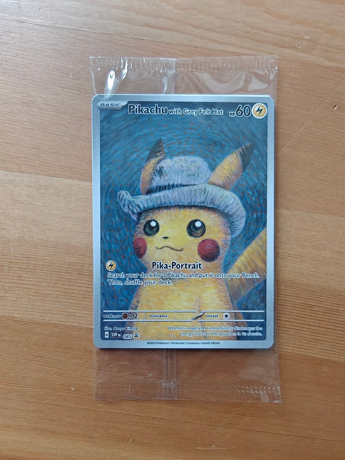 Pikachu met Grijze Vilten Hoed Pokémon Kaart, Ophalen of Verzenden, Nieuw, Losse kaart
