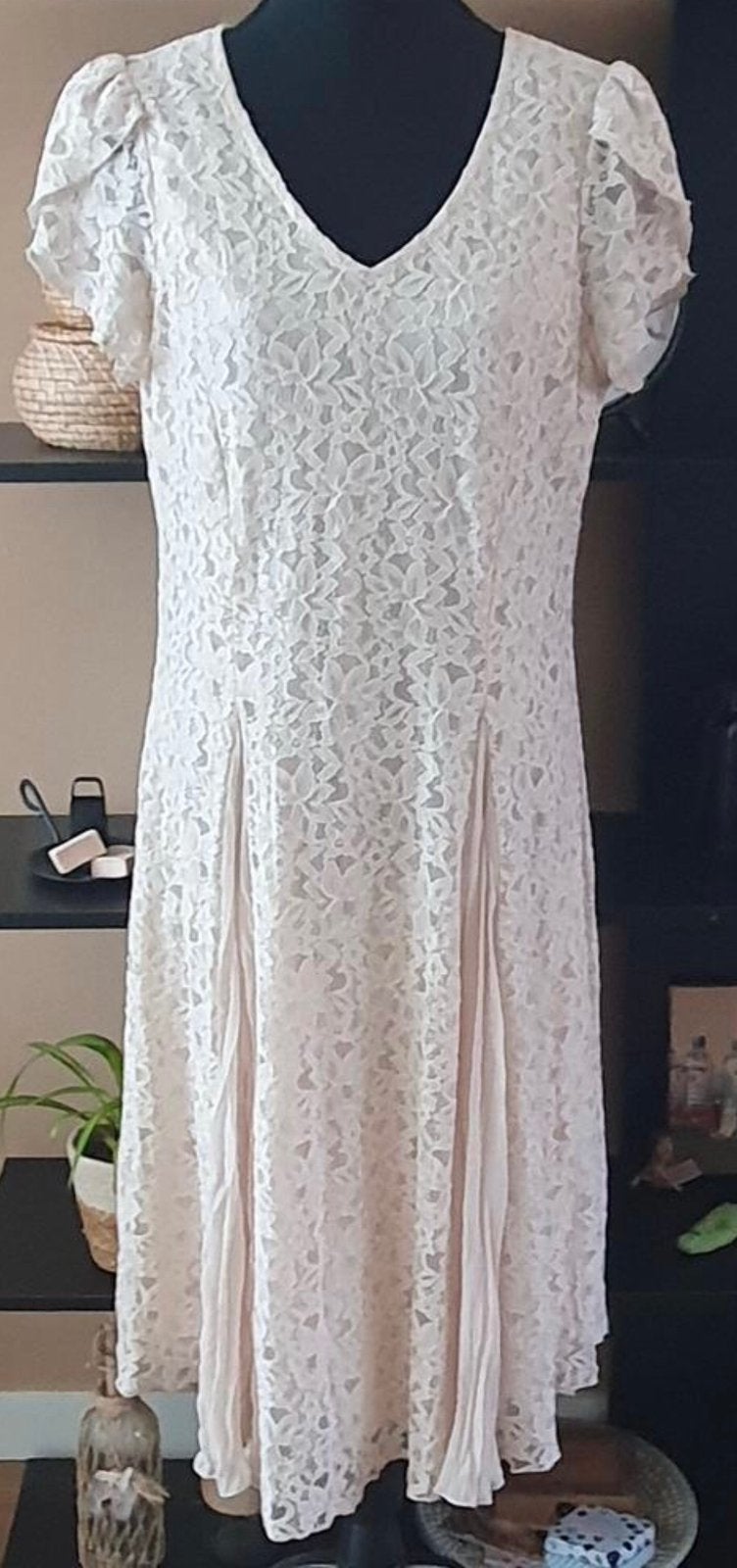 Prachtig jurkje van TOGETHER..mt:44, Kleding | Dames, B, Verzenden, Wit, Maat 42/44 (L)