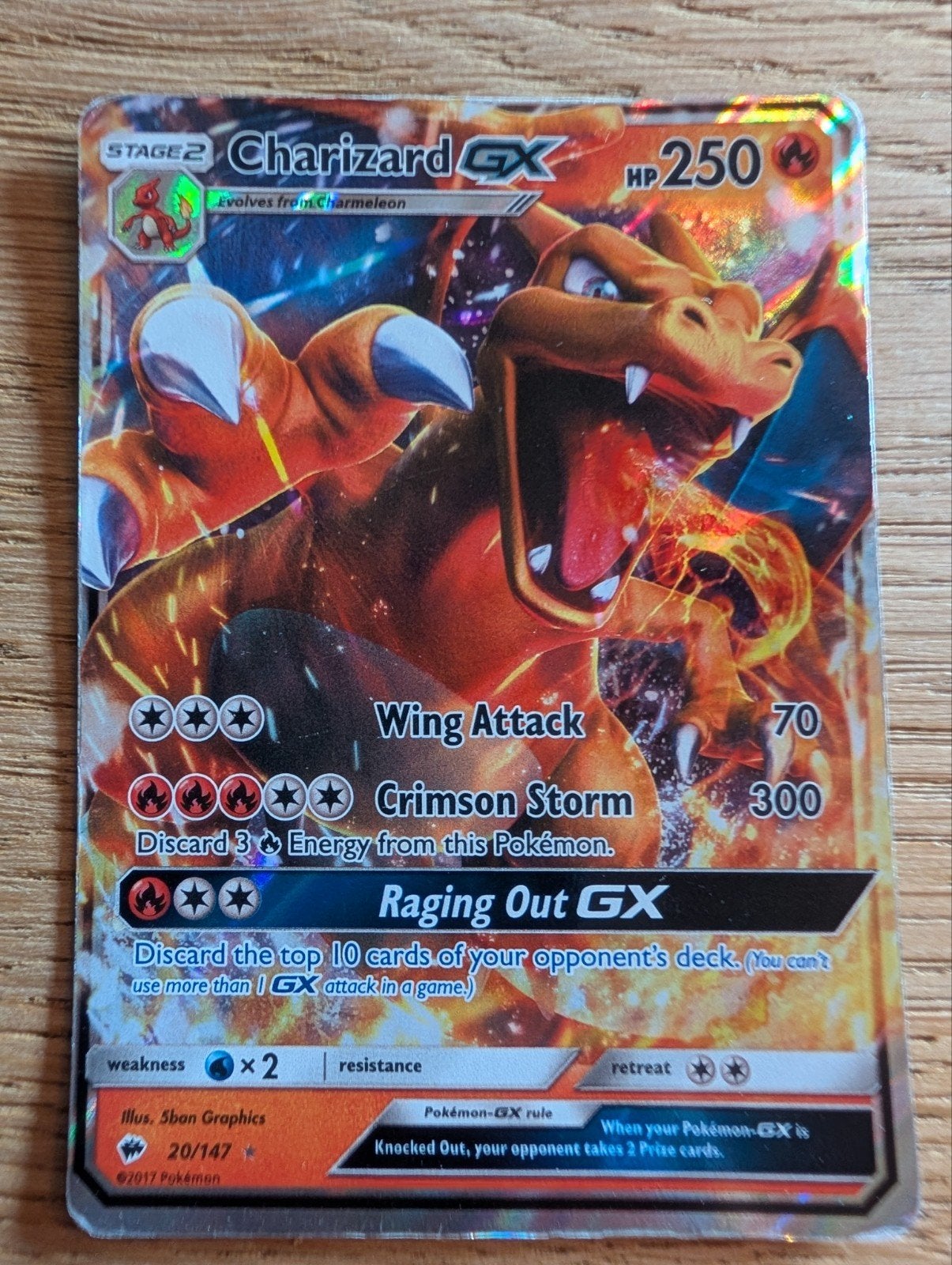 Pokémon Kaart Charizard GX 20/147 - Zo goed als nieuw, Ophalen of Verzenden, Zo goed als nieuw, Losse kaart