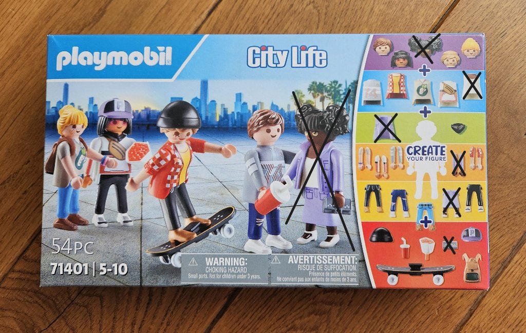 Playmobil Figures 71401 Create your figure incl skateboard, Ophalen of Verzenden, Nieuw, Losse onderdelen, Figuren
