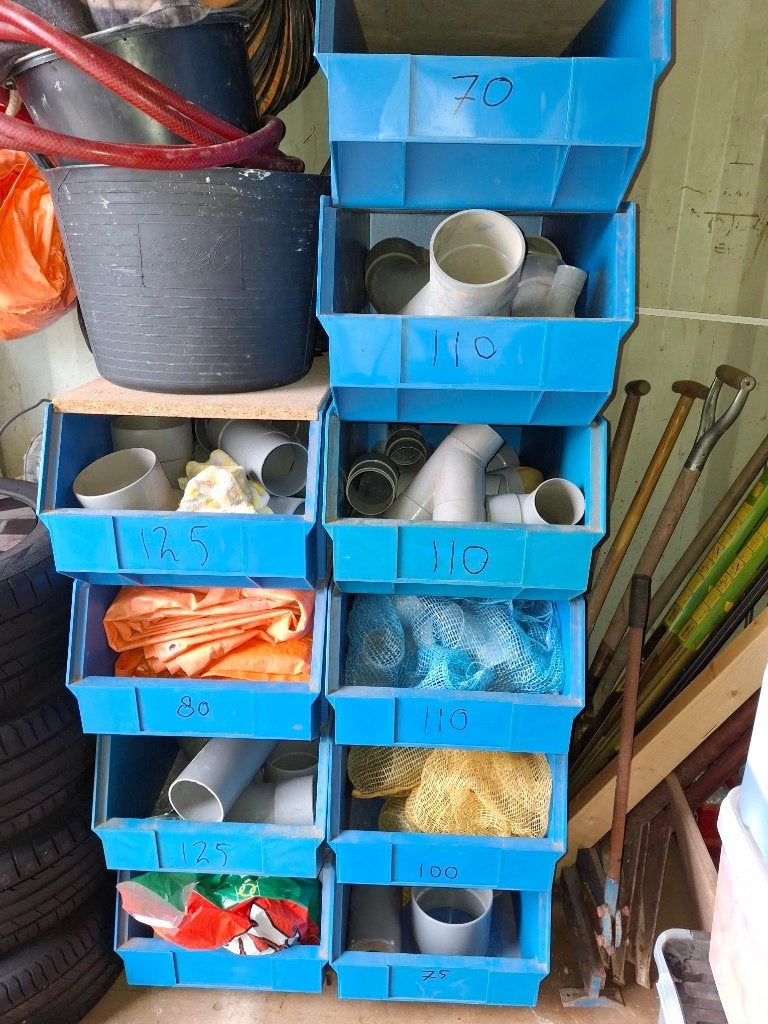 kunststof bakken blauw, Doe-het-zelf en Verbouw, Kratten en Dozen, Ophalen, Gebruikt, Minder dan 35 cm, 75 tot 100 cm