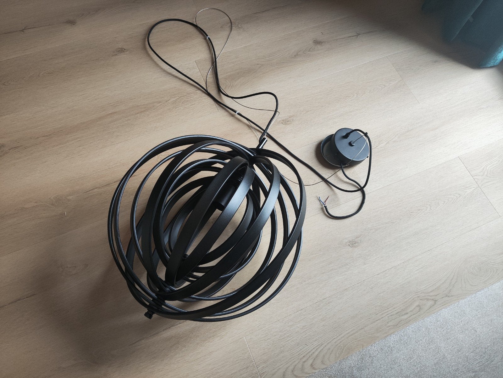 Zwarte ronde hanglamp - Chericoni Ring (Ø 51cm), Huis en Inrichting, Ophalen, Zo goed als nieuw, Metaal, Modern, Industrieel