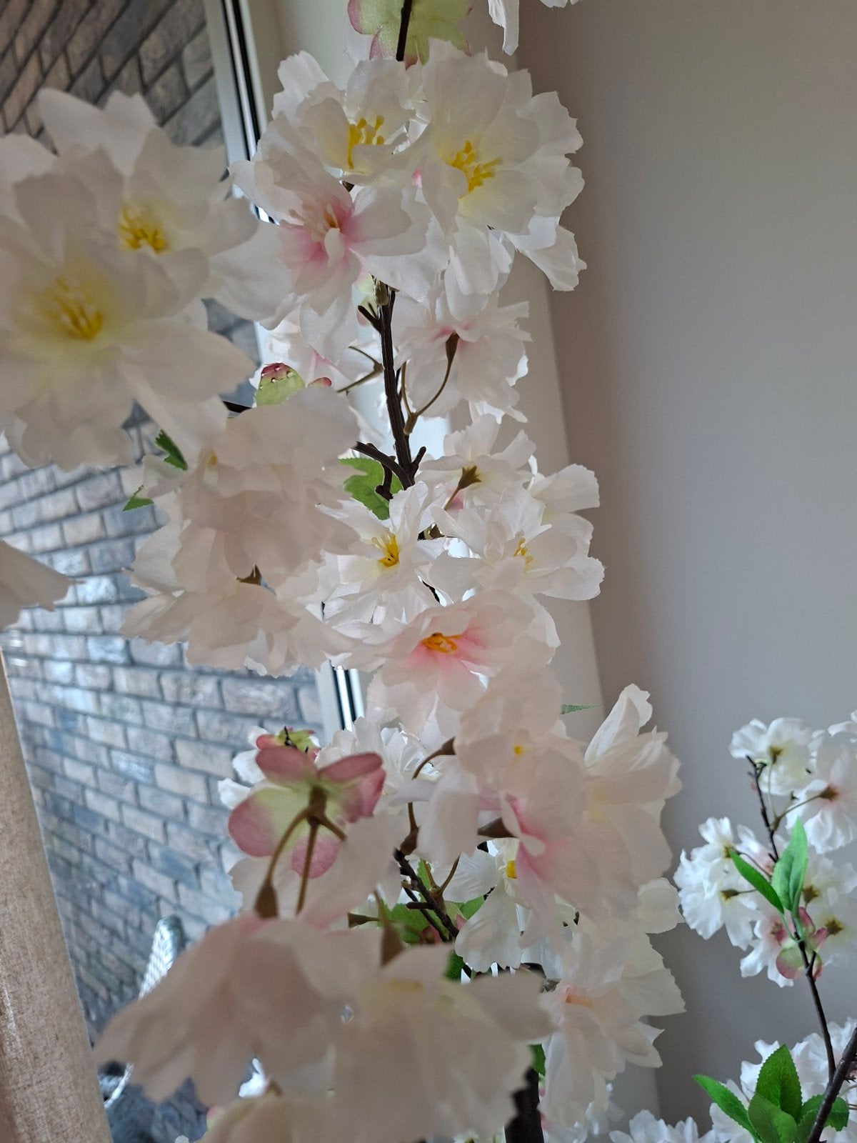 Grote kunst kersenbloesem boom - wit/roze, Ophalen, Gebruikt, Onderhoudsvrij, Kunstplant