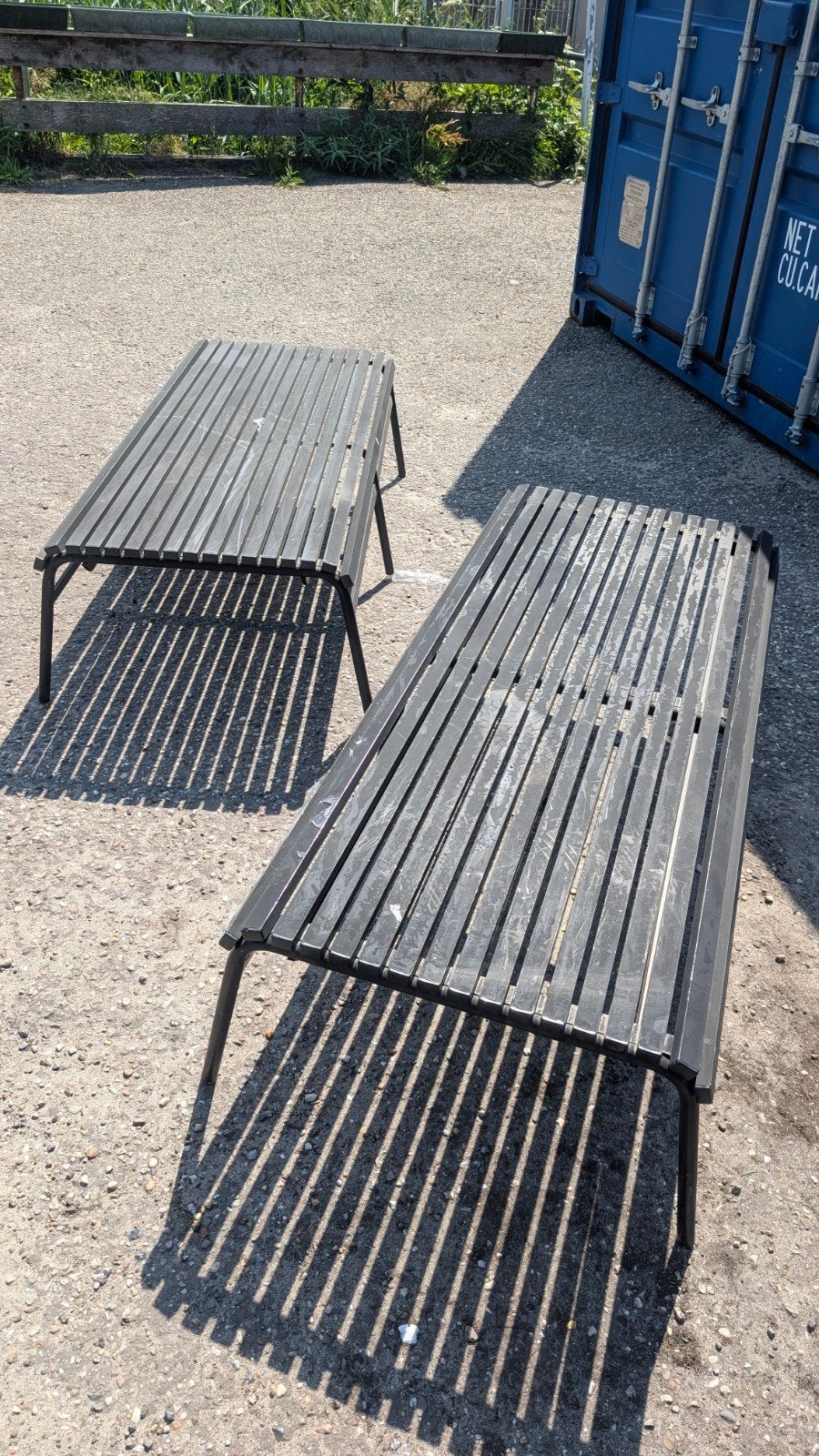Zwarte aluminium tuinbanken - Set van 2, Ophalen