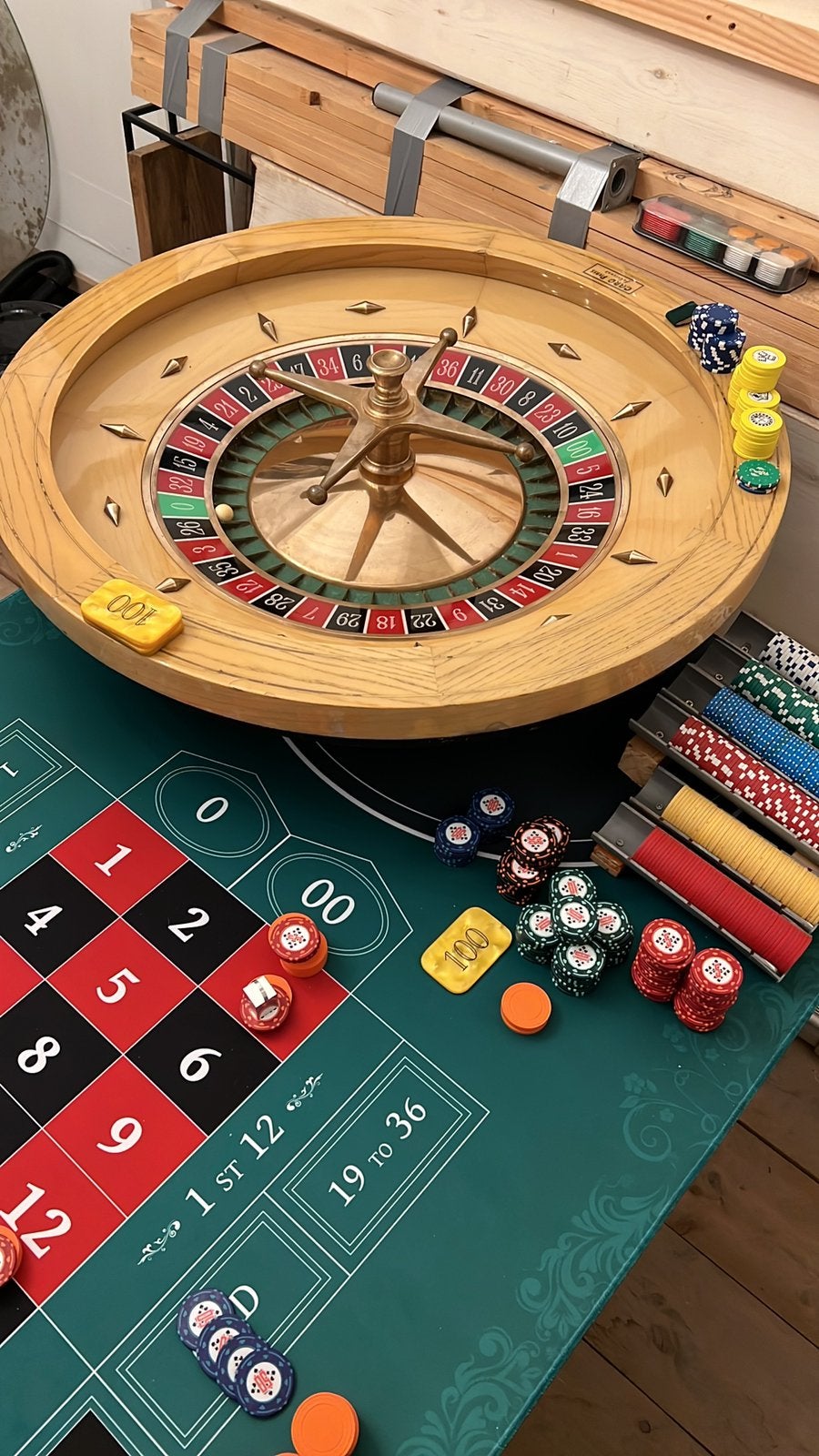 Franse Roulette tafel zeldzame bak dubbele nul..!!, Ophalen, Zo goed als nieuw