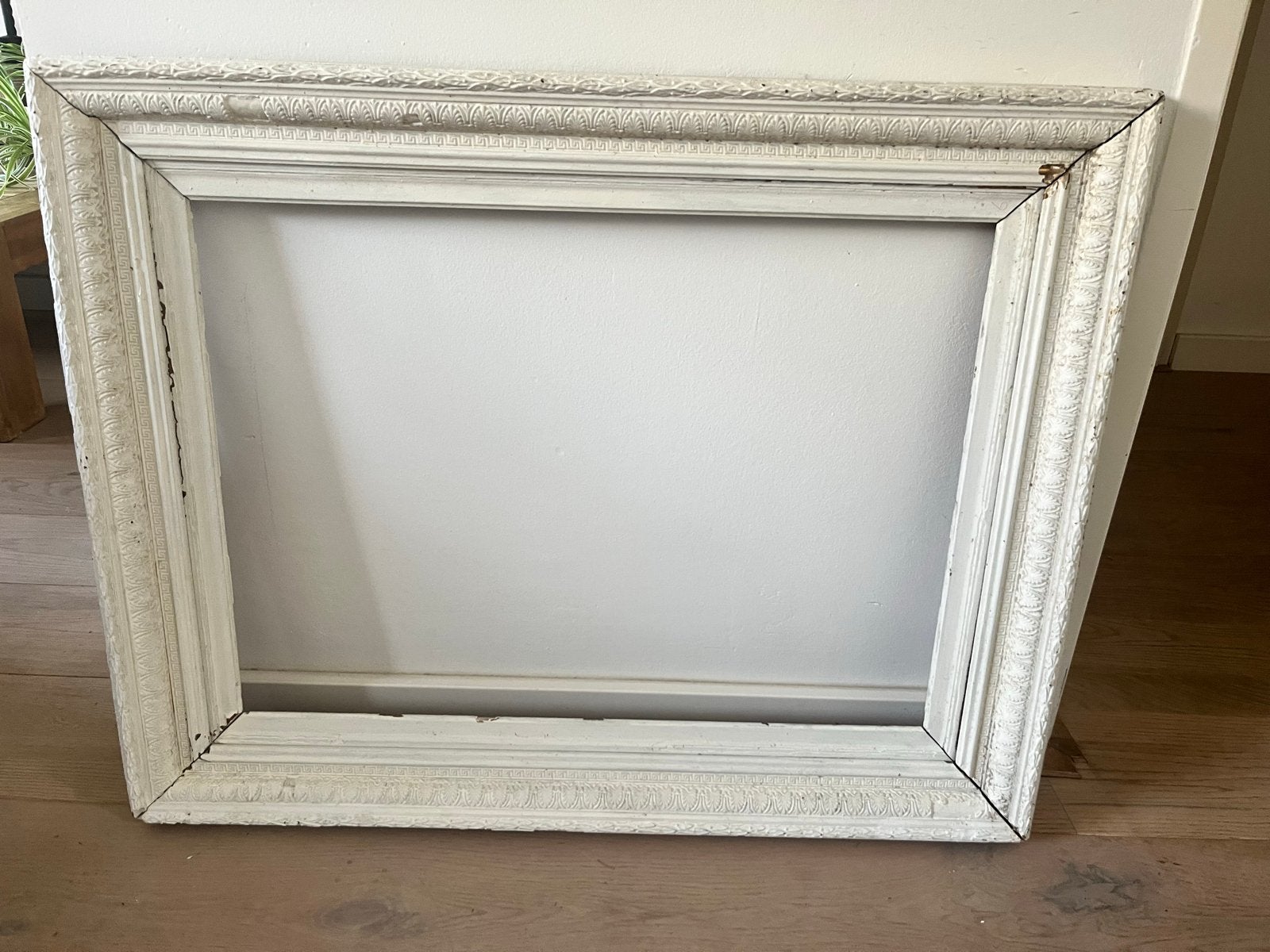 Antieke witte fotolijst, houten schilderijlijst, Huis en Inrichting, Woonaccessoires | Lijsten, Gebruikt, Schilderijlijst, Ophalen of Verzenden