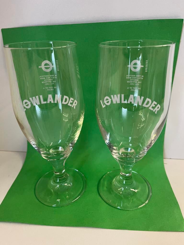 Löwlander bierglazen set van 2 glazen, Verzamelen, Ophalen of Verzenden, Nieuw, Glas of Glazen, Overige merken