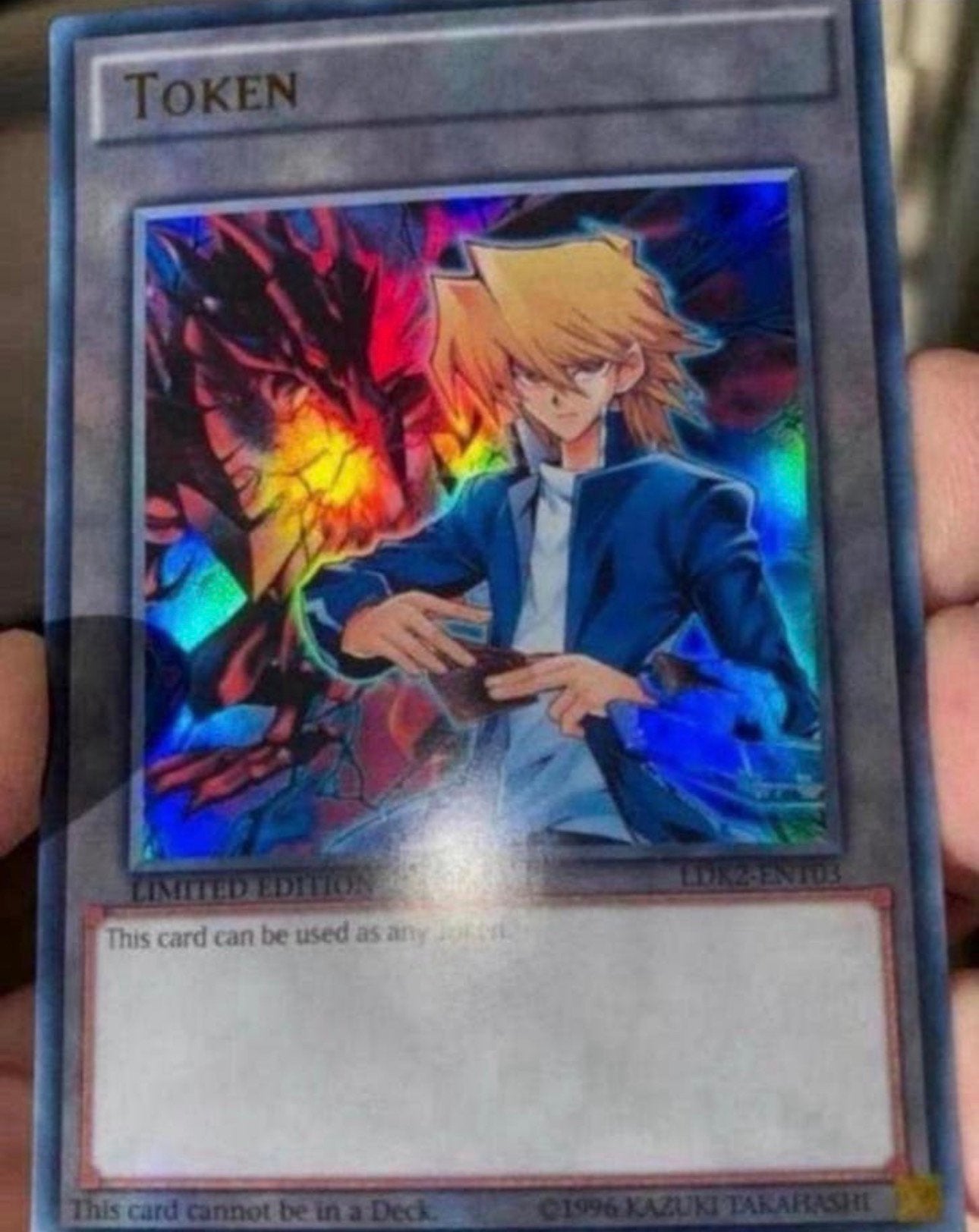Yu-Gi-Oh! Joey Wheeler & Red eyes Black Dragon Token 1996 !, Hobby en Vrije tijd, Verzamelkaartspellen | Yu-gi-Oh!, Ophalen of Verzenden