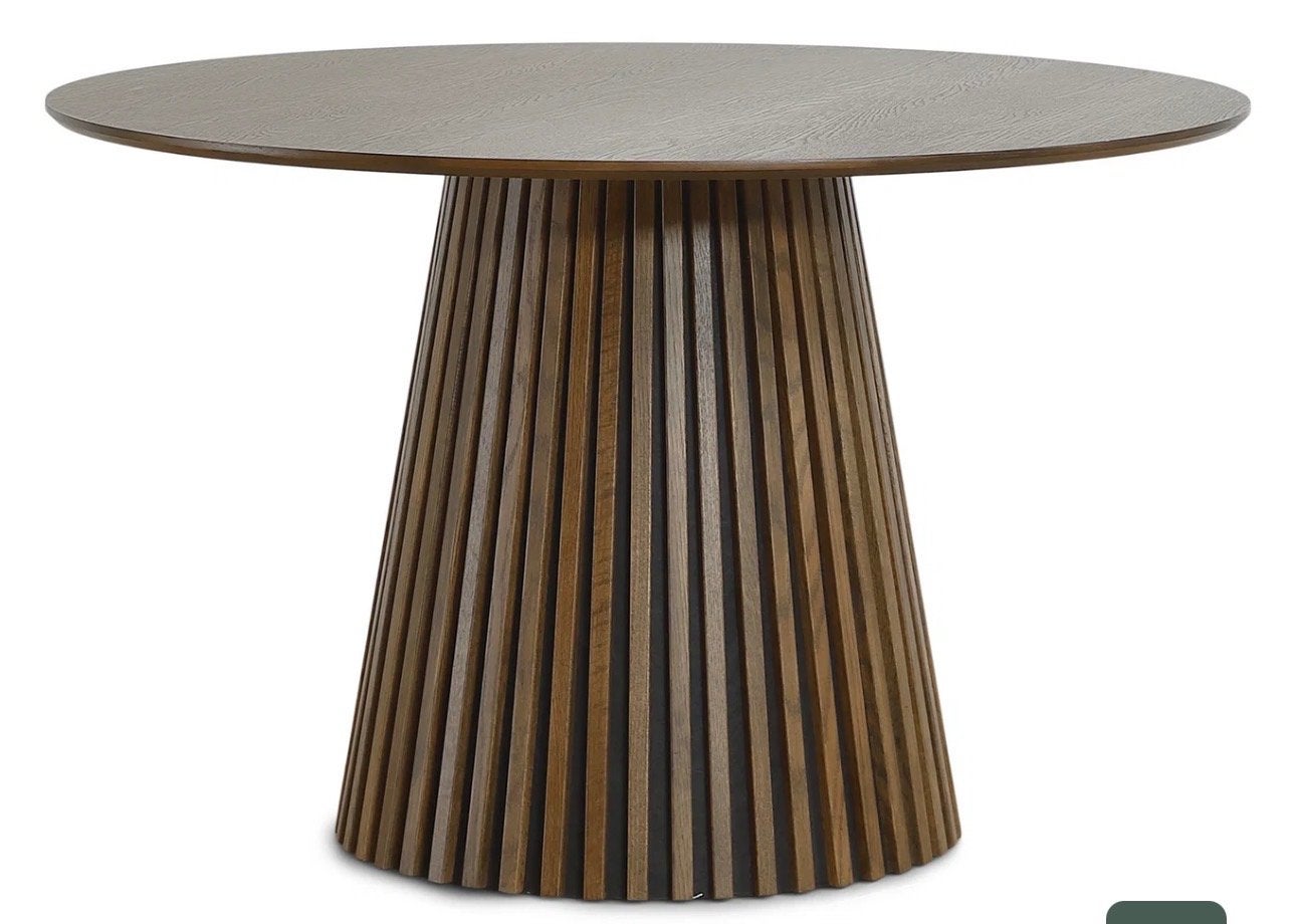 Moderne japandi Eettafel 120cm - Kleine gebruikerssporen, Ophalen, Gebruikt, 100 tot 150 cm, Rond