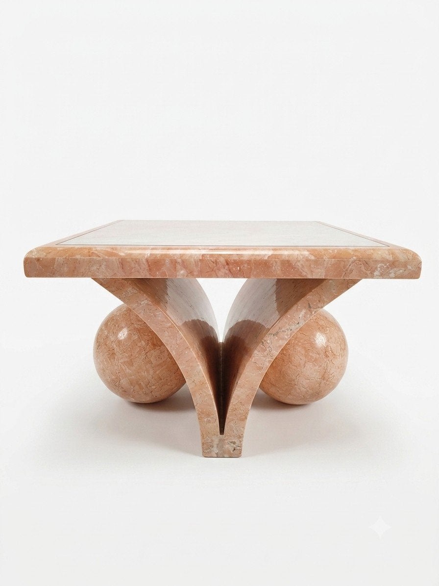 Vintage Magnussen Ponte Mactan Salontafel roze jaren 80, Huis en Inrichting, Tafels | Salontafels, Ophalen, Overige vormen, Mid century