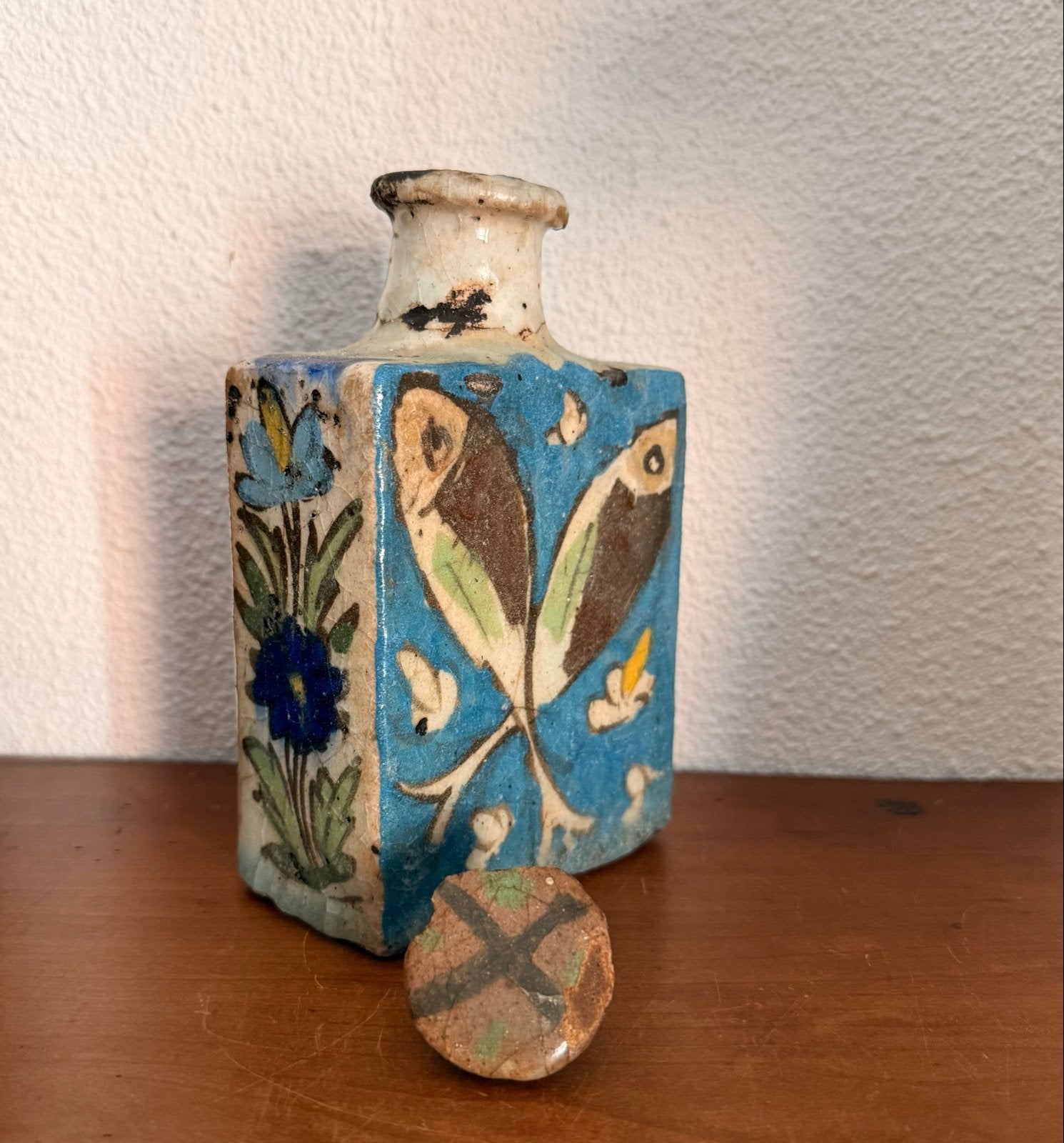 Antieke Perzische fles uit de qajar periode, Antiek en Kunst, Antiek | Vazen, Ophalen of Verzenden
