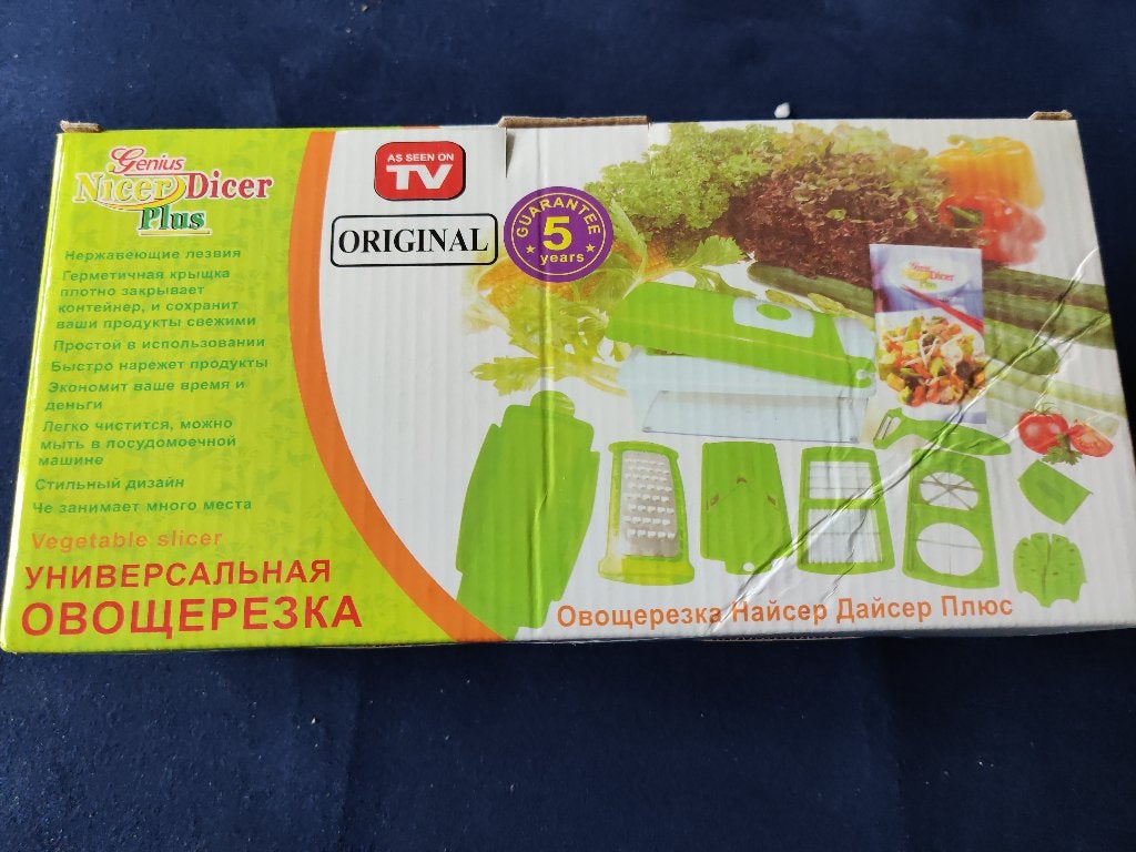 Genius Nicer Dicer Plus Vegetable Slicer, Groen, Nieuw, Ophalen of Verzenden, Metaal
