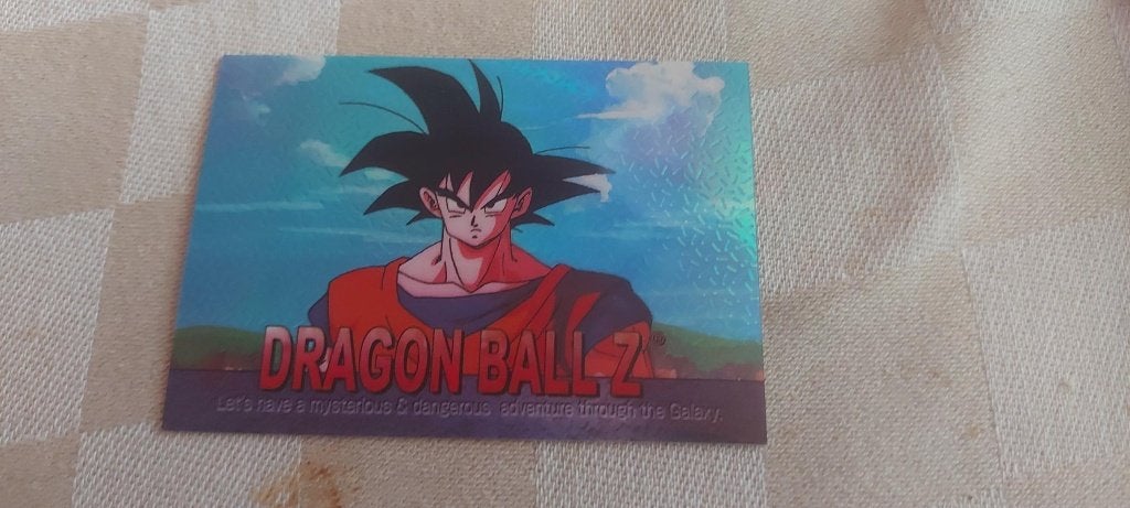 dragonball z kaart reverseholo Goku serious face, Ophalen of Verzenden, Zo goed als nieuw, Losse kaart