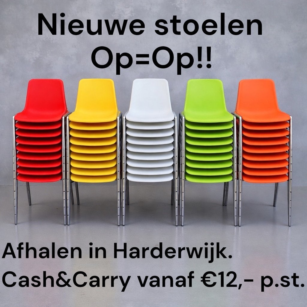 Uitverkoop stapelstoelen kantinestoelen nieuwe zaalstoelen, Huis en Inrichting, Stoelen, Ophalen, Nieuw, Metaal, Vijf, Zes of meer stoelen