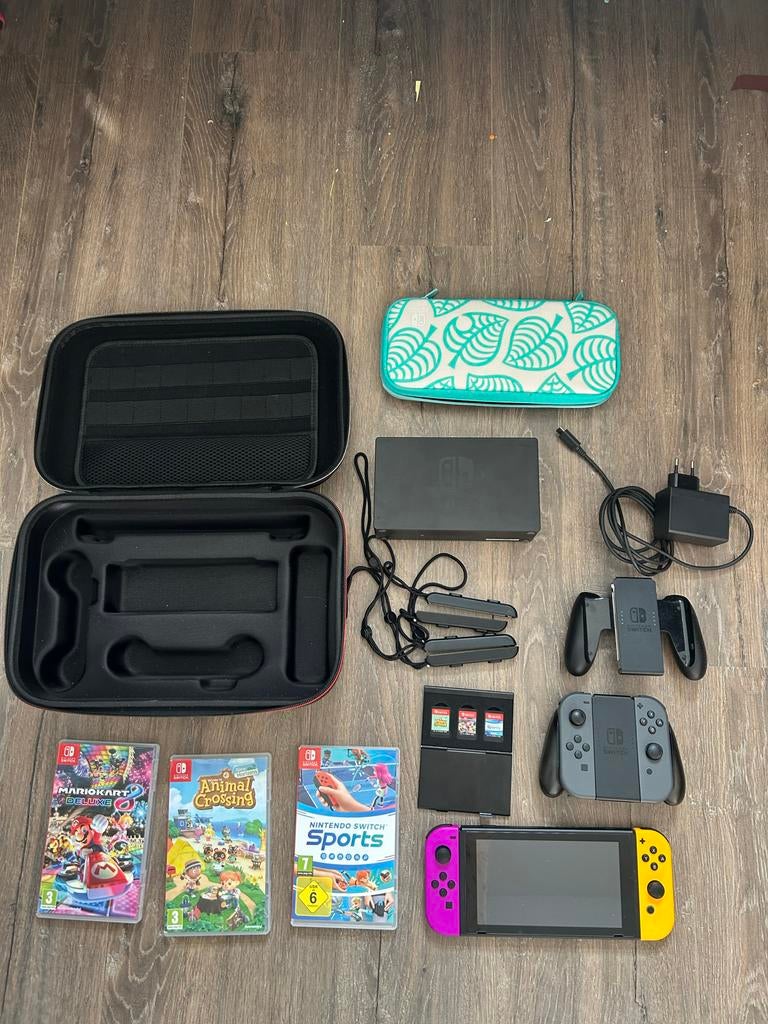 Nintendo Switch compleet met 3 games en accessoires, Spelcomputers en Games, Games | Nintendo Switch, Ophalen, Gebruikt