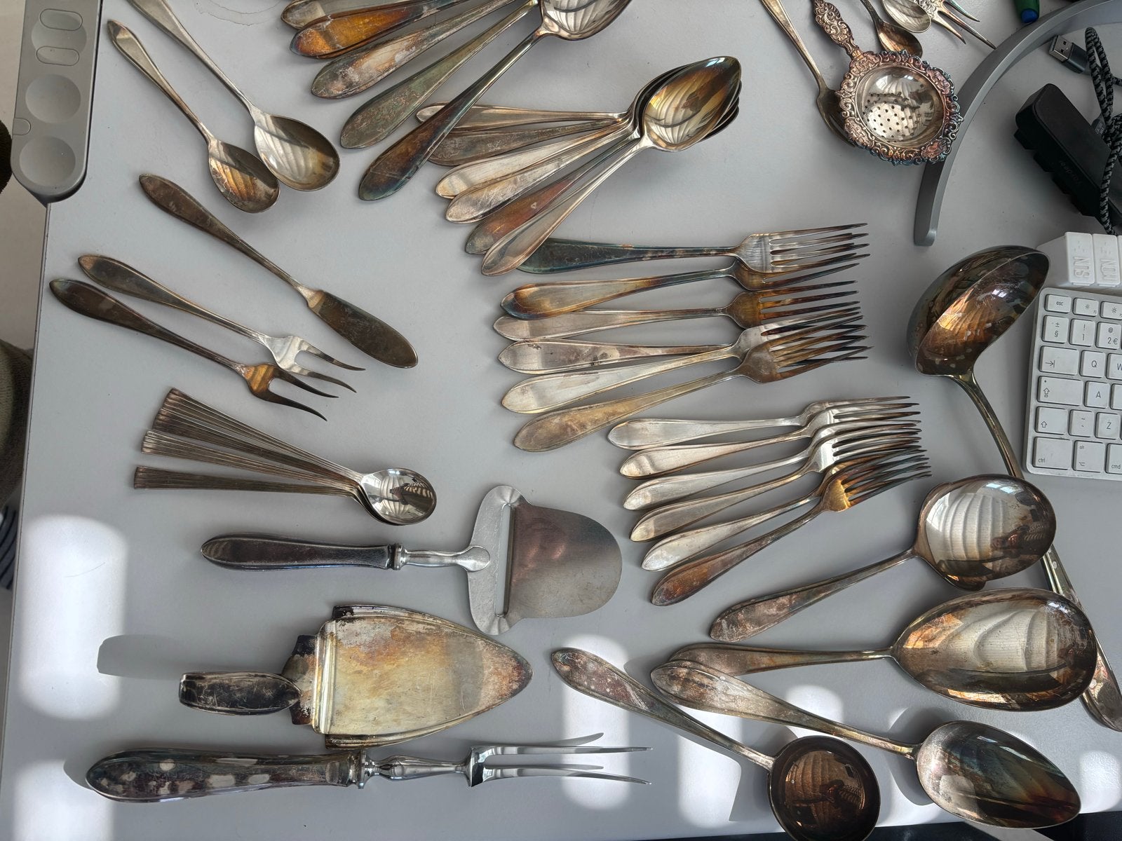 GERESERVEERD collectie verzilverd bestek Gero Puntfilet 90, Ophalen of Verzenden