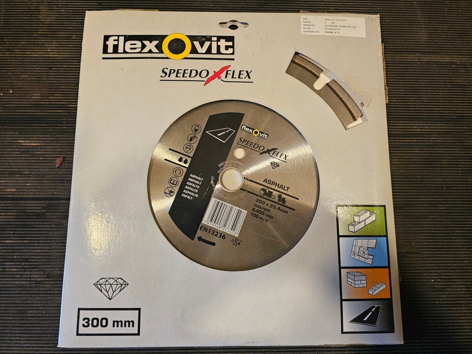 Flexovit Speedo Flex Diamantzaagblad Asfalt 300 mm, Ophalen of Verzenden, Nieuw, Overige typen, Flexovit