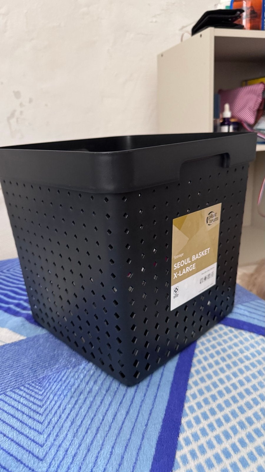 Zwarte Seoul Basket X-Large van Plast Team, Huis en Inrichting, Woonaccessoires | Schalen en Manden, Ophalen, Kunststof, Mand