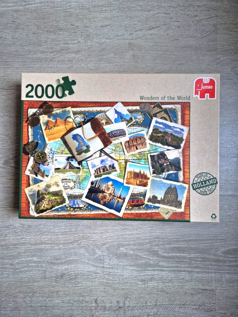 Puzzel Wonders of the World 2000 stukjes - Jumbo, Ophalen of Verzenden, Meer dan 1500 stukjes, Zo goed als nieuw, Legpuzzel