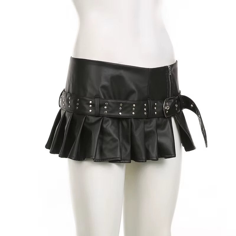 Zwarte kunstleren korte dames rok, Maat 38/40 (M), Verzenden, Zwart, Nieuw