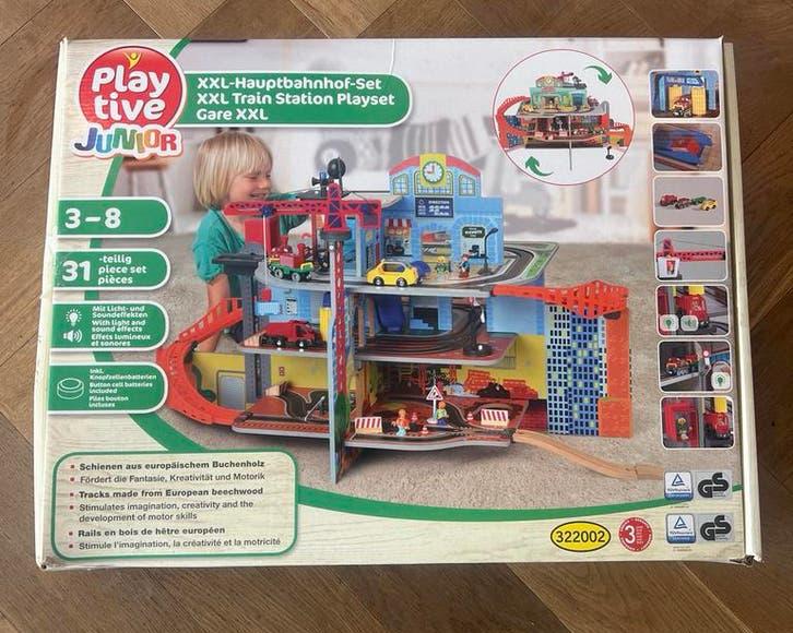 Playtive Junior XXL Treinstation Playset - Zo goed als nieuw, Ophalen of Verzenden, Zo goed als nieuw