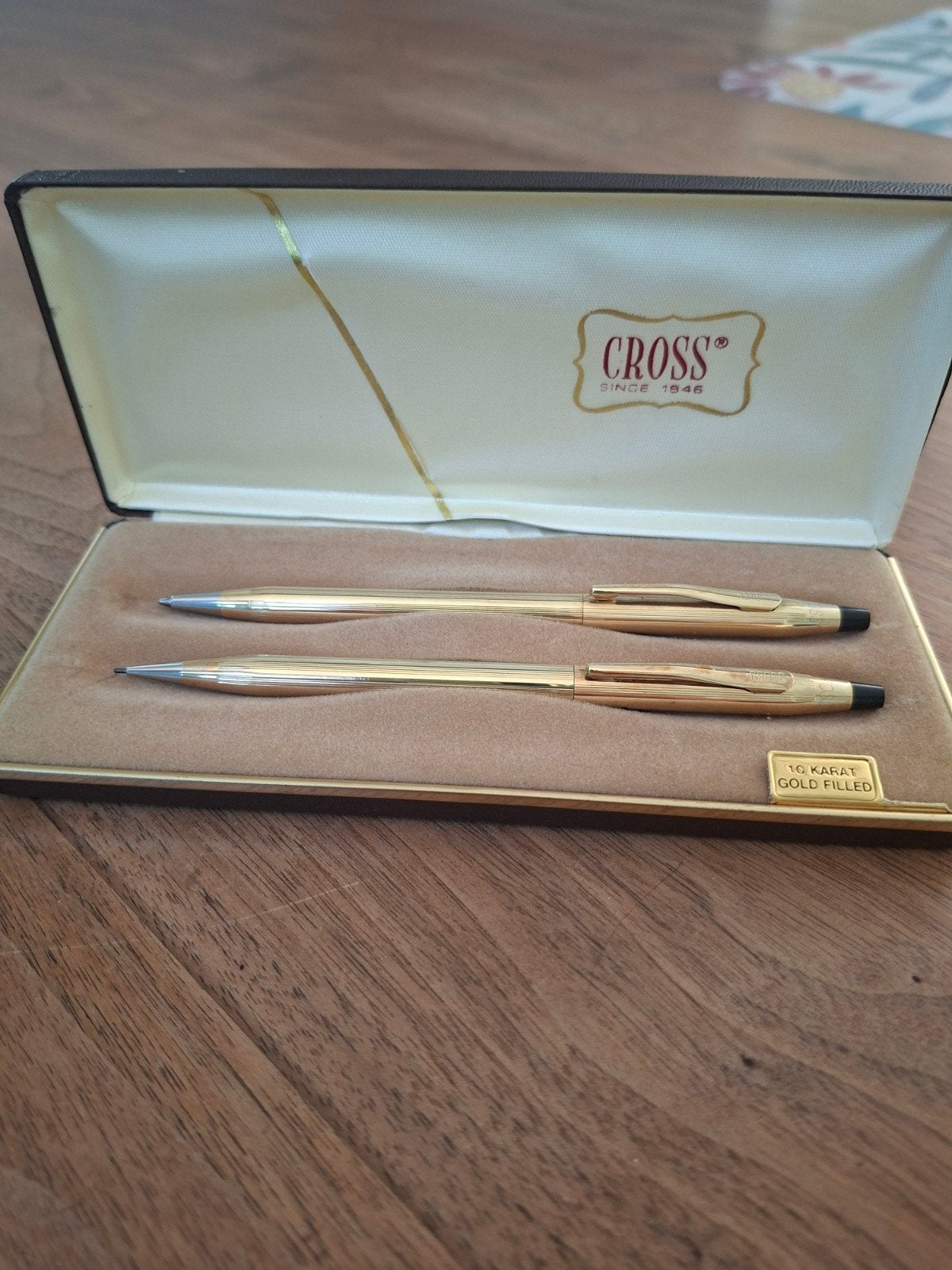 Cross 10 Karaat Gold Filled Pennenset - Balpen & Vulpotlood, Ophalen of Verzenden