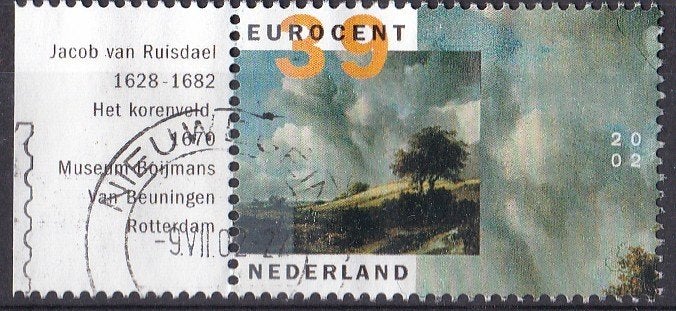Landschappen – J. van Ruisdael - gebruikt – NVPH 2091, Ophalen of Verzenden, Na 1940, Gestempeld