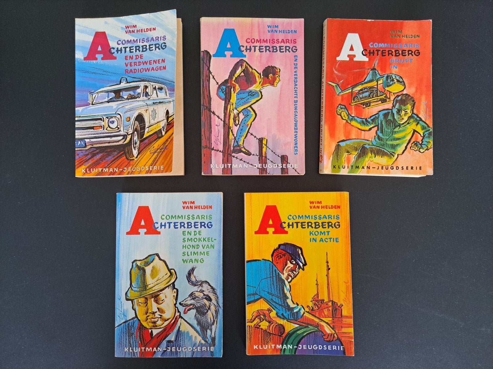 5x Commissaris Achterberg - Wim van Helden Kluitman, Ophalen, Gelezen, Wim van Helden