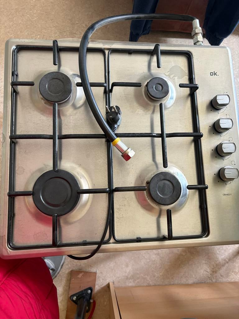 OK. gasfornuis met 4 pitten, Gebruikt, Minder dan 85 cm, Gas, 4 kookzones