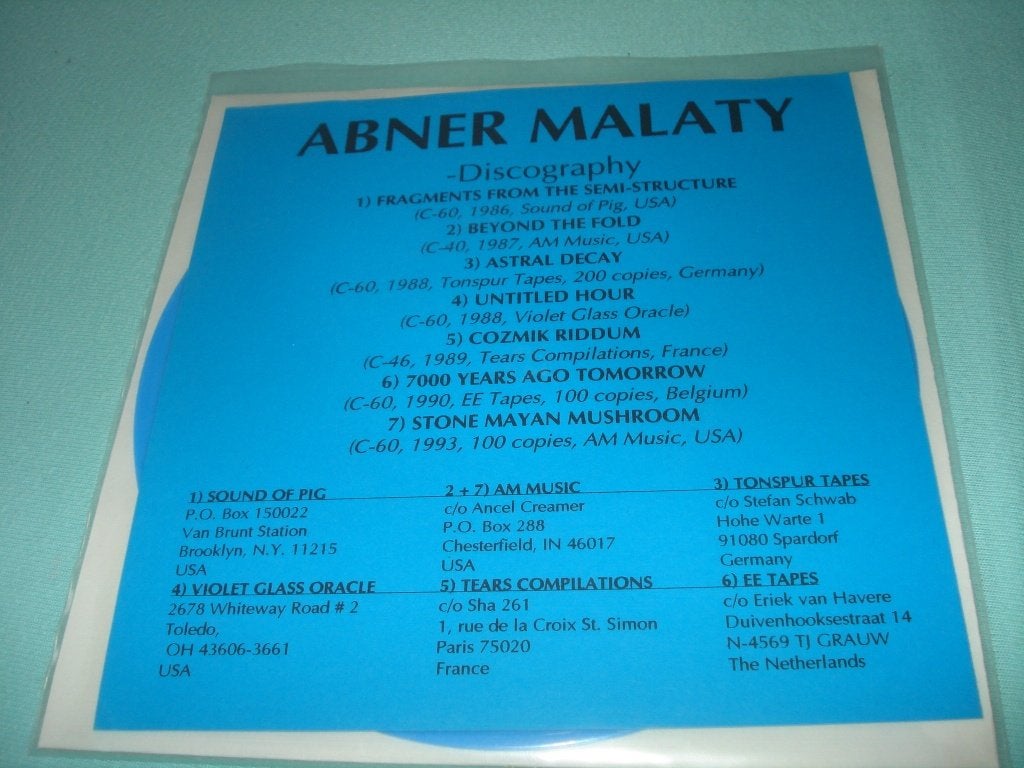 ABNER MALATY - GLIDE drone ,ambient ,experiment, Gebruikt, Overige genres, 7 inch, Ophalen of Verzenden