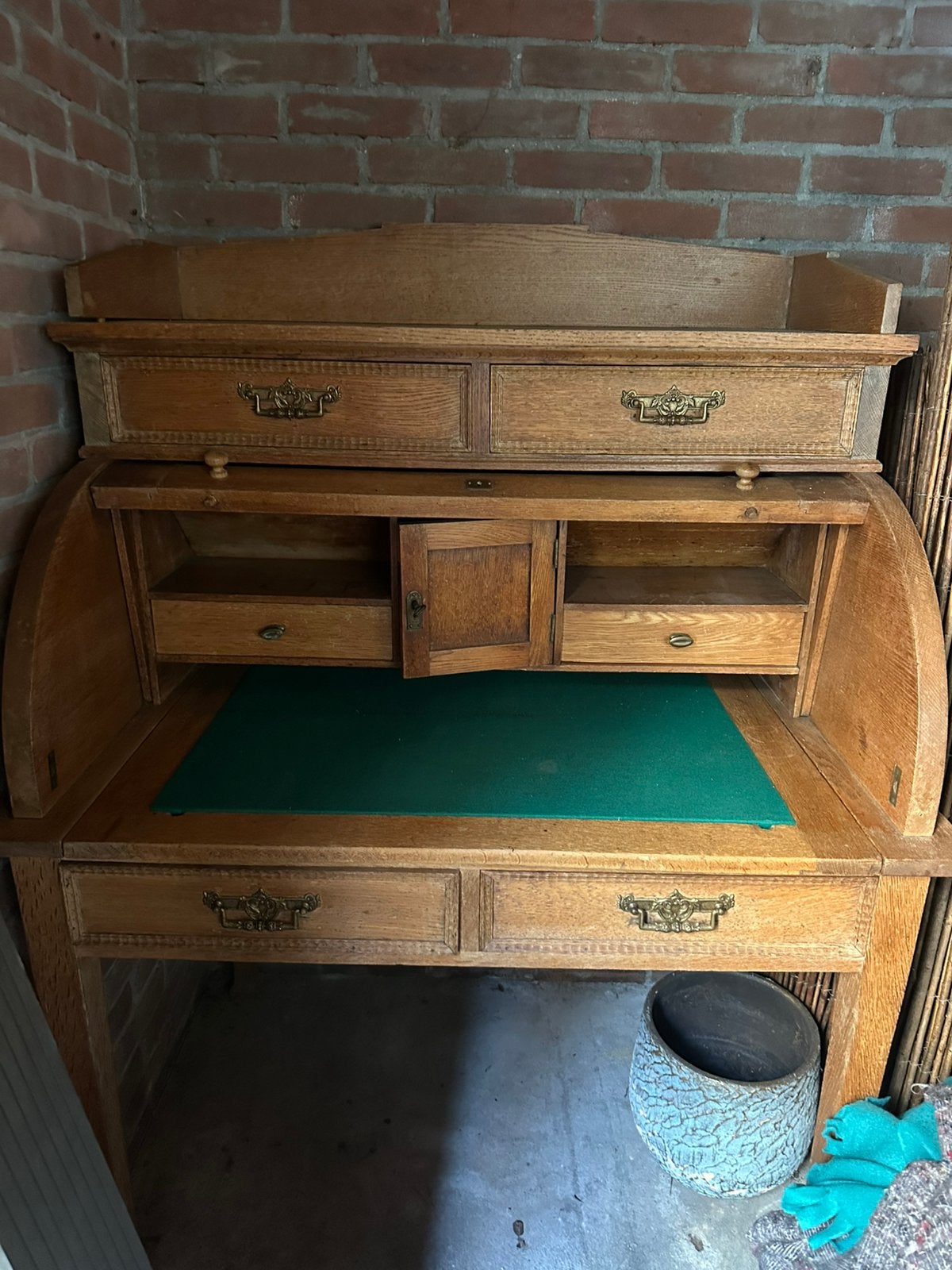 Secretaire van eikenhout met vele laatjes. Superleuk !, Ophalen, Gebruikt, Traditioneel