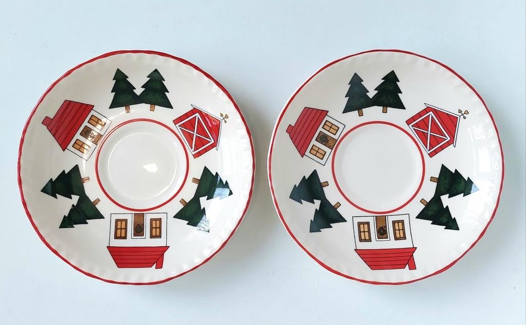 Mason's Christmas Village 2 x losse schotel Kerst Servies, Verzenden, Gebruikt, Kop(pen) en/of Schotel(s)