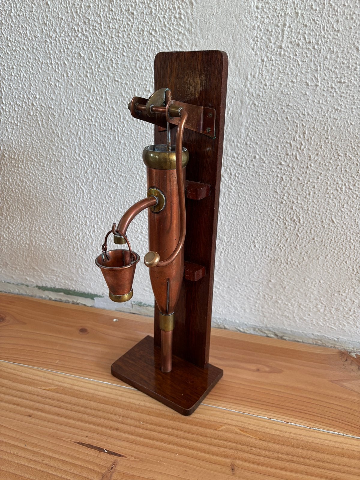 Antiek Koperen Waterpomp Vintage Miniatuur, Ophalen of Verzenden, Koper