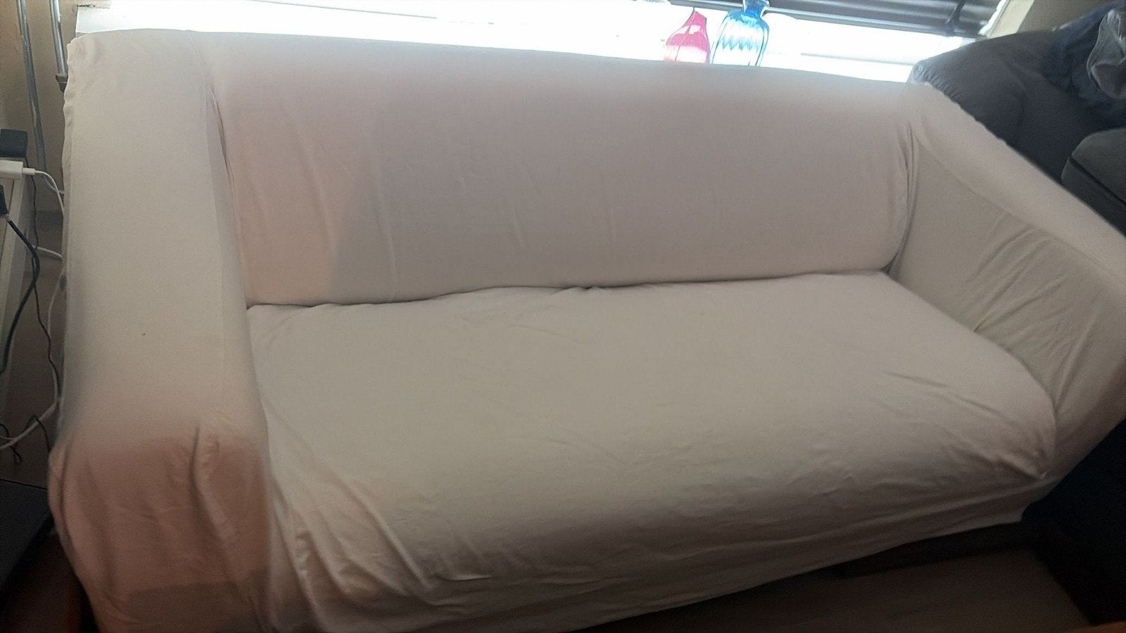 IKEA Klippan bank - 2-zitsbank met witte hoes, Gebruikt, 150 tot 200 cm, Tweepersoons, 75 tot 100 cm