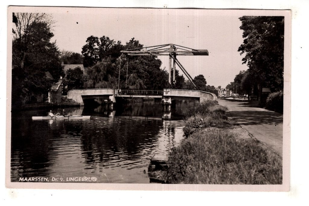 Maarssen  Met de DR van Linge Brug, Verzenden, 1940 tot 1960, Gelopen, Utrecht