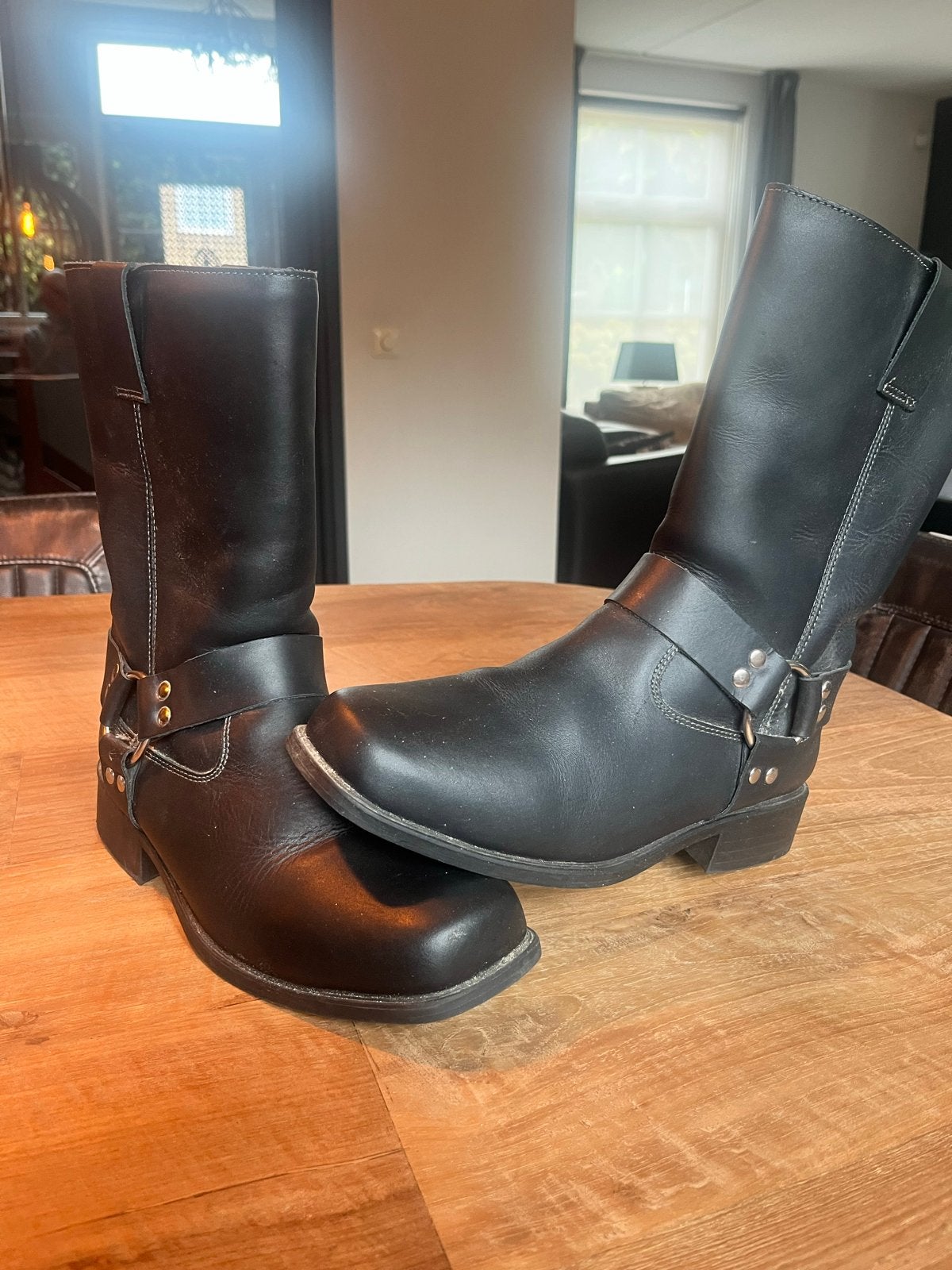 Heren lederen motorlaarzen JV-Lilian, maat 43, Ophalen of Verzenden, Gedragen, Zwart, Boots