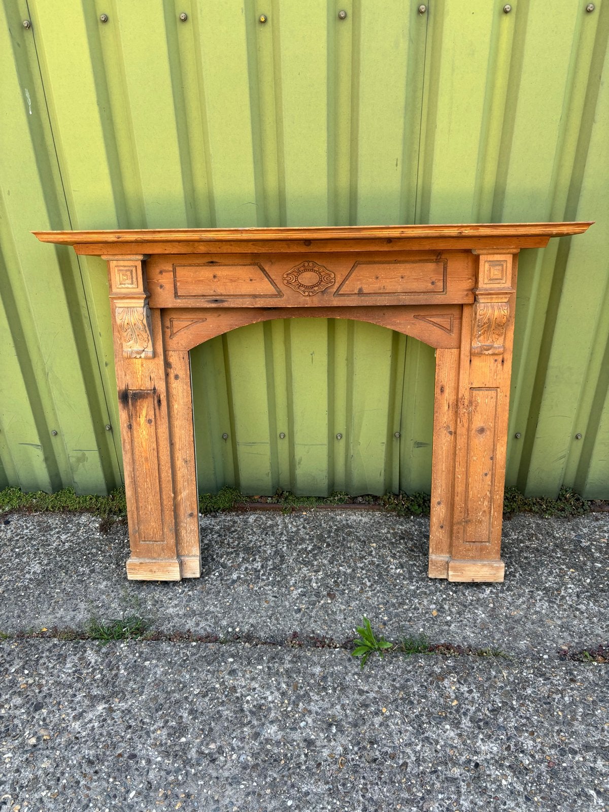 Antieke houten schouw - Decoratieve open haard, Ophalen, Gebruikt, Vrijstaande haard, Overige soorten