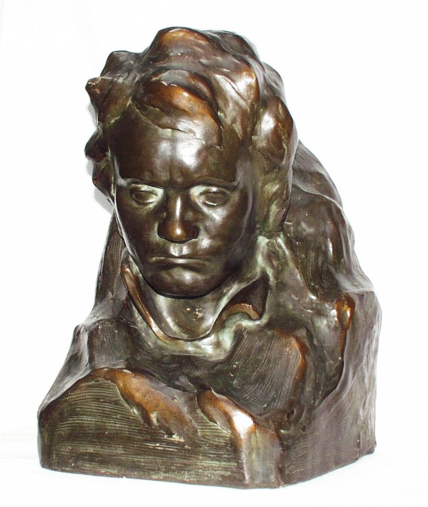 Imposante buste van Ludwig van Beethoven - Robrechts., Gemerkt, Buste, Ophalen of Verzenden, 20 - 50 cm