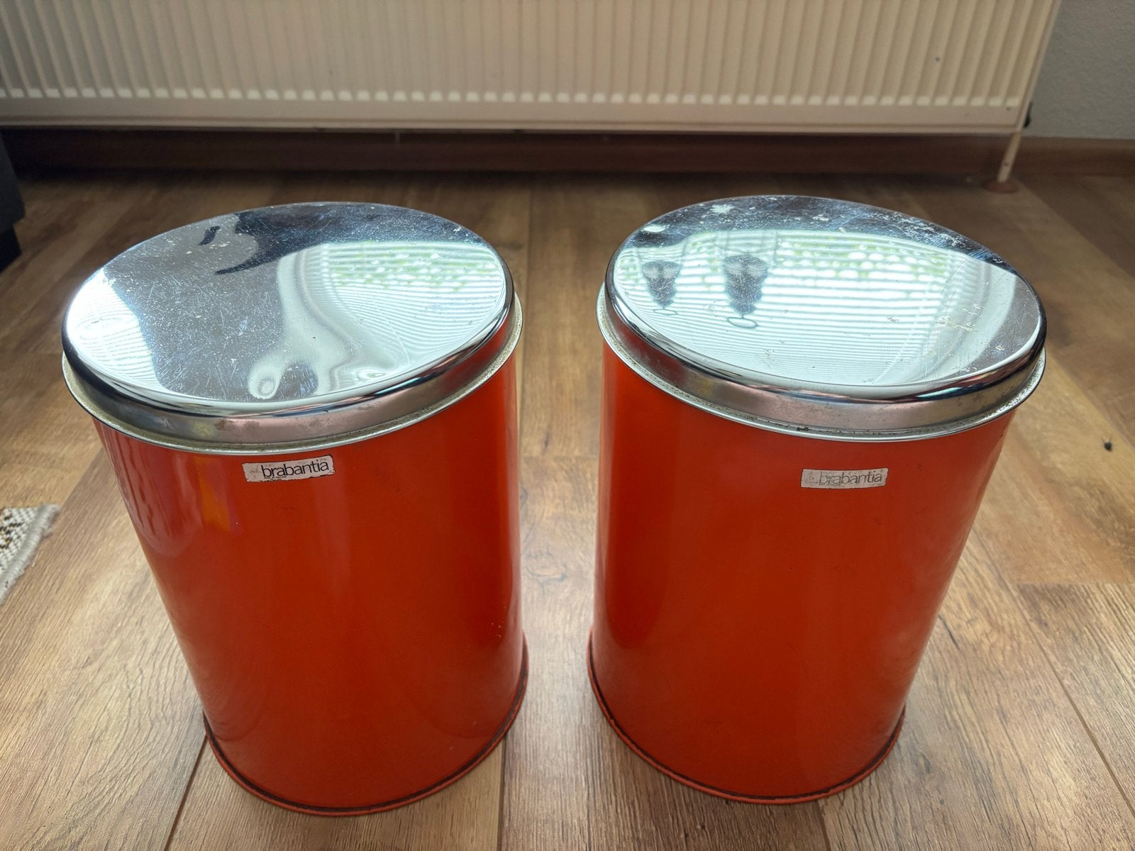 Vintage Brabantia Oranje Voorraadblikken Jaren '70, Verzamelen, Ophalen of Verzenden, Gebruikt, Overige