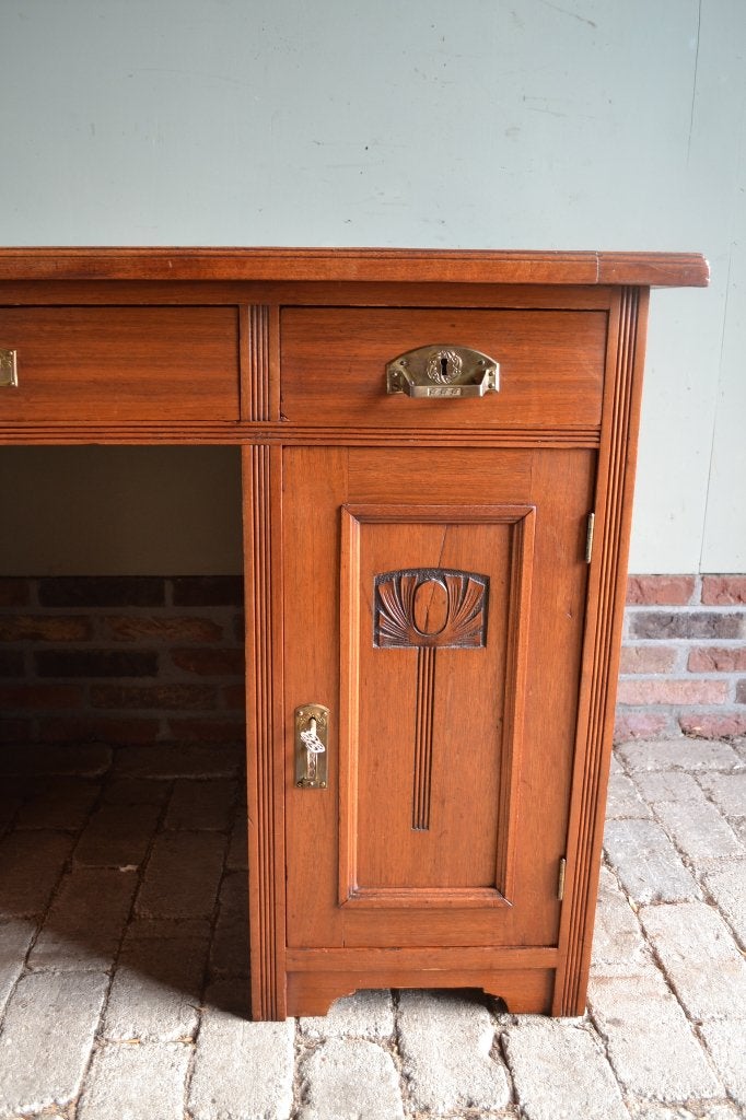 Prachtig antiek eiken houten Art Deco bureau, schrijftafel, Verzenden