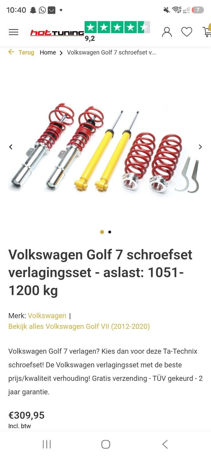 Schroefset voor de golf 7 55mm poten, Auto-onderdelen, Ophalen, Nieuw