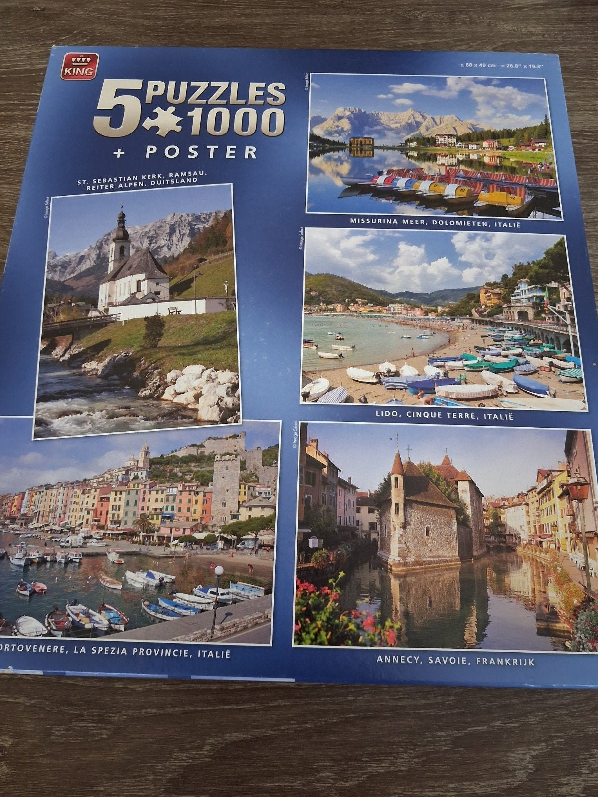 5 puzzels, Ophalen, 500 t/m 1500 stukjes
