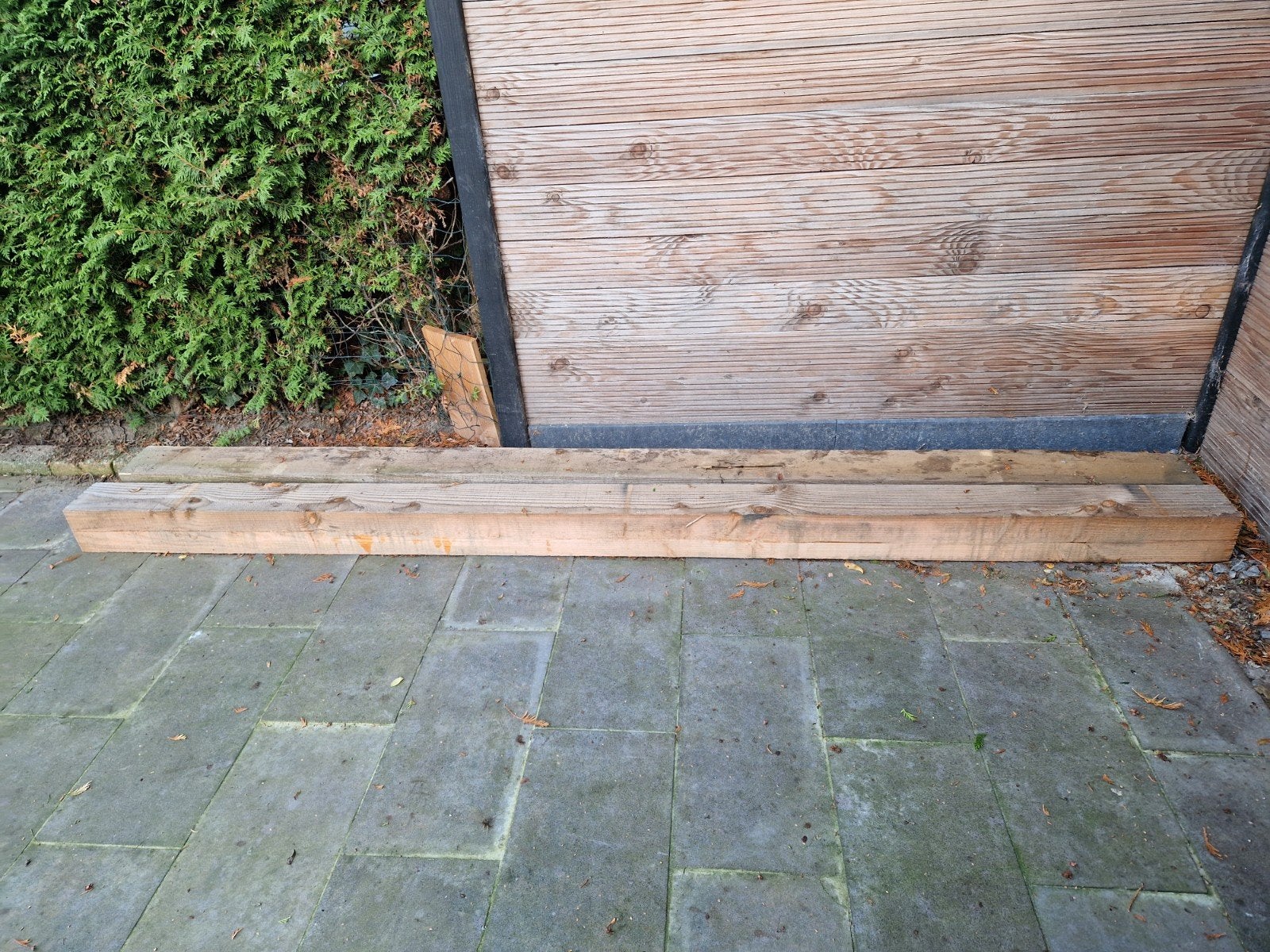 Twee douglas houten balken balk 15x15 3 meter, Doe-het-zelf en Verbouw, Zo goed als nieuw, Balk, Overige houtsoorten, Ophalen